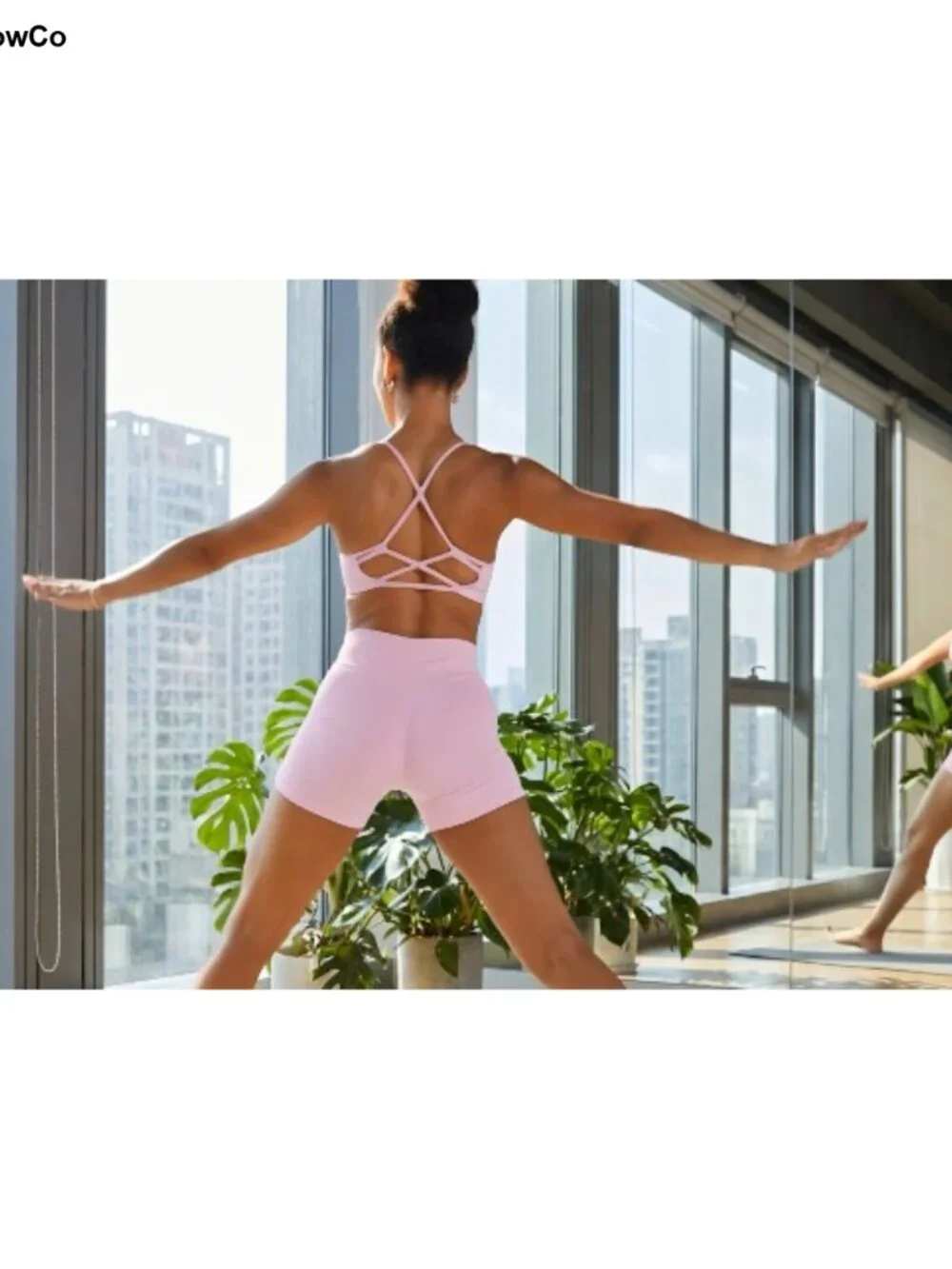 2 Piece Matching Workout Sets Yoga Gym Outfits Scrunch Butt Shorts Cross Back